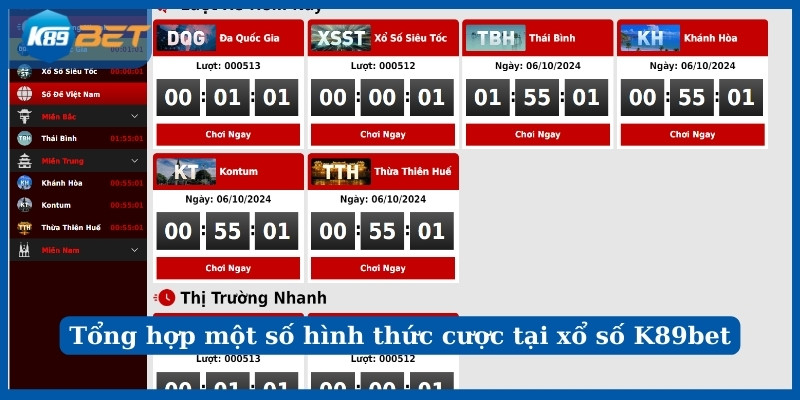 Tổng hợp một số hình thức cược tại xổ số K89bet